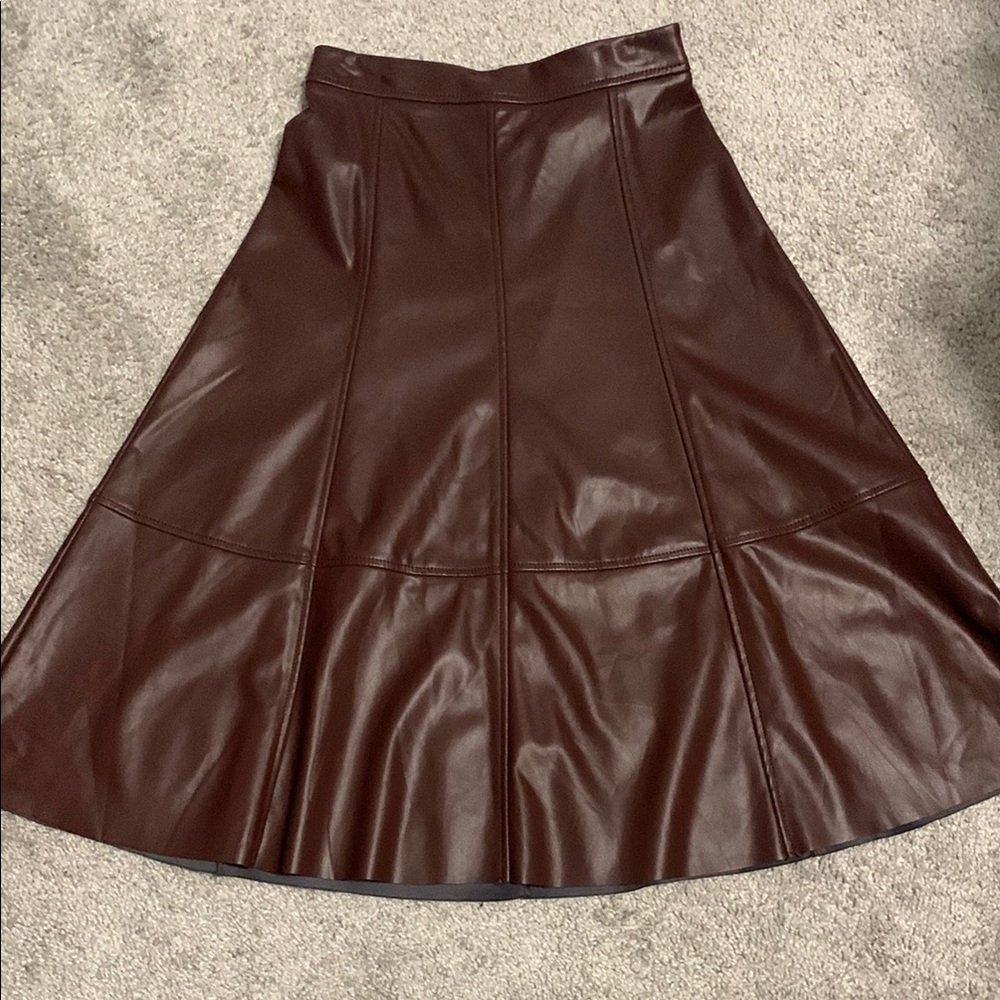 Banana Republic Redish-Brown Midi A-line Skirt